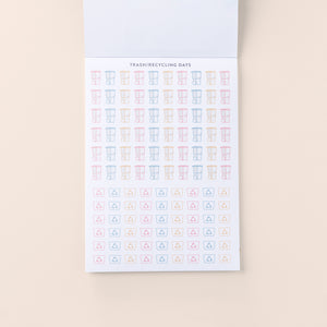 Home Planner Sticker Book Trash/Recycling Days page