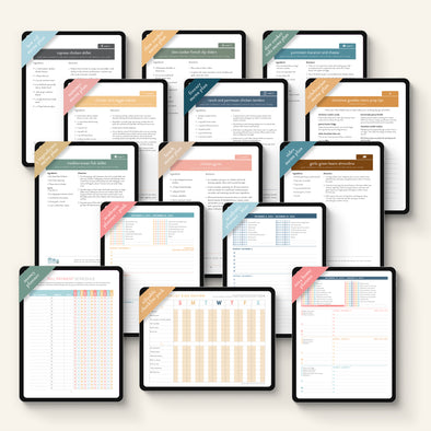 PDF Downloads Bundle with Menu Plans, Money Planner, Editable Checklist and Home Planner