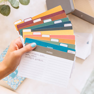 Blank Recipe Card Set with tabs