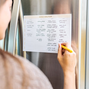 Fridge Meal Plan Pad with Weekly Meal Plan filled out