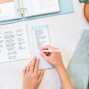 Grocery List Notepad along with Meal Pan Pad and Recipe Binder