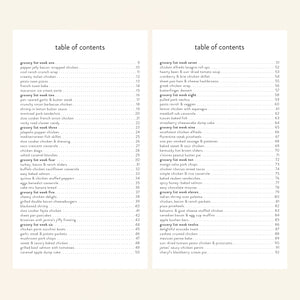 Table of Contents for 5 Ingredients Menu
