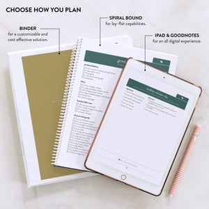 Options given for Celebration Series downloads (place in binder or spiral-bound and iPad using GoodNotes)