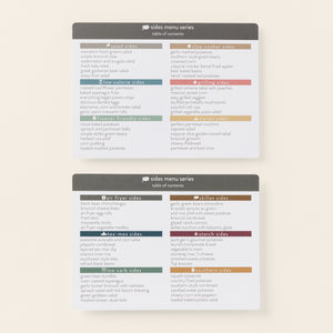 Sides Menu Series Table of Contents
