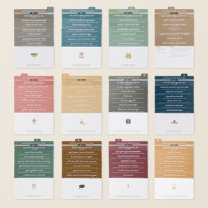 Sides Menu Series Recipe Cards displayed on counter