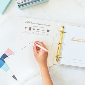 Recipe Card Binder with page dividers