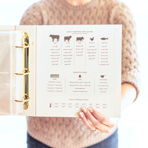 Kitchen tips on back of Recipe Card Binder