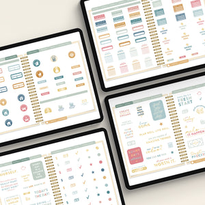 money digital stickers on tablets
