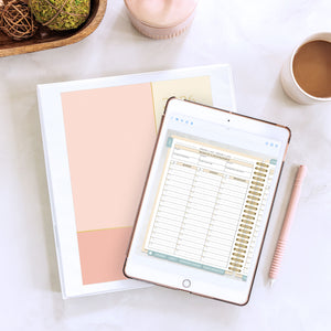 2026 digital work planner on tablet and binder