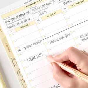 2026 pink work planner weekly view close up