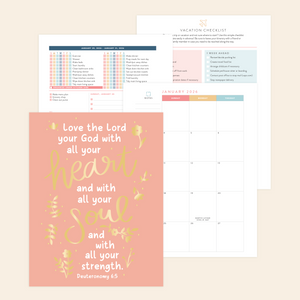 2026 digital home planner scripture printed out