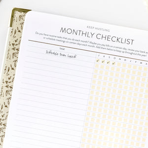 2026 work planner monthly checklist close up