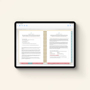 2027 digital home planner helpful hints pages on tablet