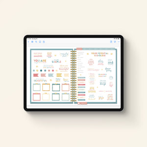 2027 digital home planner sticker pages on tablet