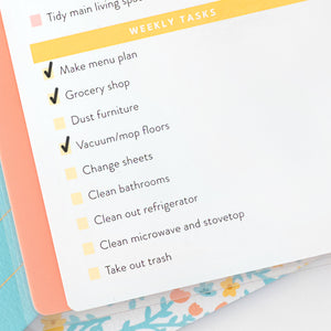 close up of pocket calendar weekly tasks