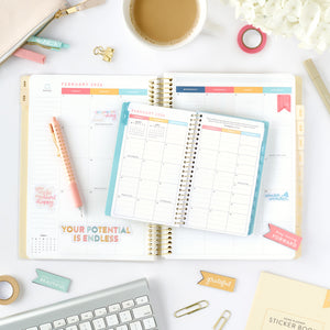 2026 pocket calendar with home planner open view