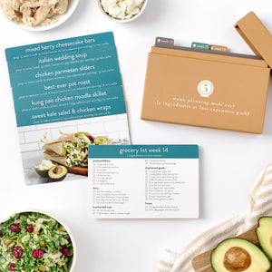 5 ingredients expansion box with recipe cards laid out