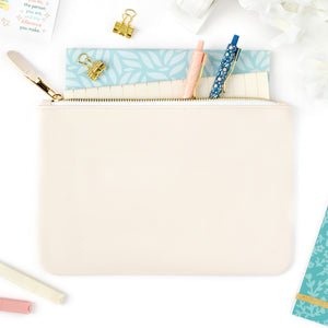 cream zipper pouch edition 2 with accessories inside