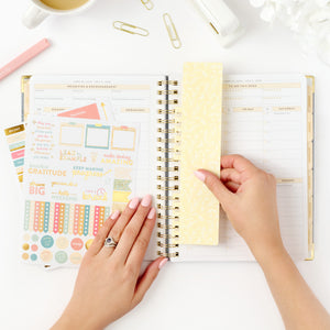 26-27 chambray work planner with bookmark