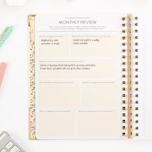 26-27 pink work planner monthly review page