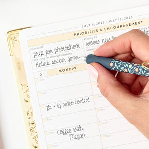 pink 26-27 work planner weekly checklist close up