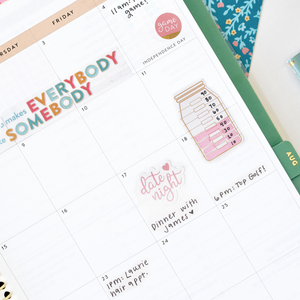 green leaf 2026 home planner close up month page