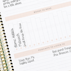 green leaf 2026 home planner books to read page