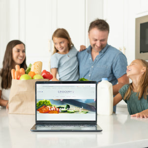 grocery by ppp family with laptop