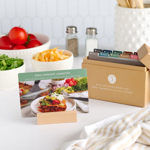 5 ingredients menu box with taco crescent casserole recipe