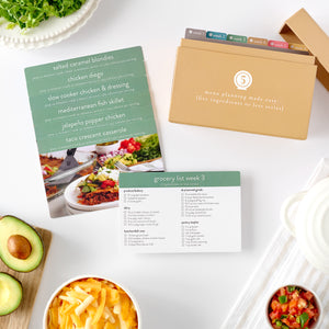 5 ingredients menu box with photos on counter