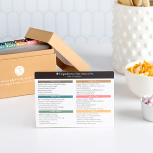 5 ingredient menu plan box table of contents