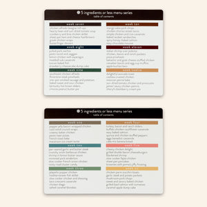 5 ingredient table of contents