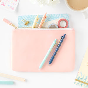 zipper pouch with items in it