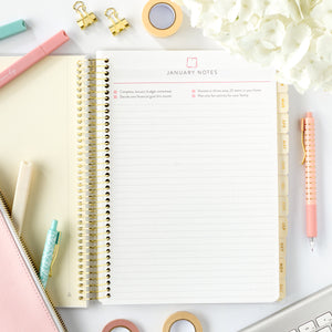 2026 home planner january notes page