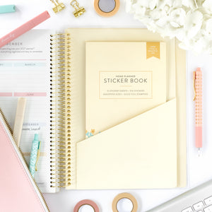 home planner pocket folder with sticker book inside