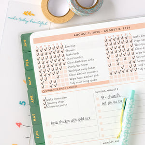 2026 green leaf home planner checklists page