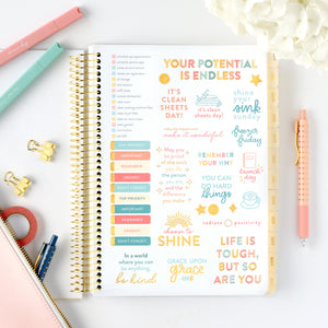 2026 home planner stickers page with accessories