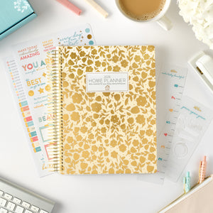 2026 cream floral home planner cover