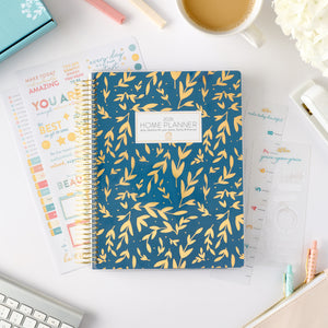 2026 navy leaf home planner cover