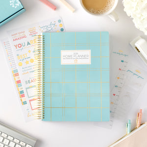 2026 blue plaid home planner cover