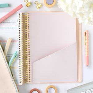 2026 blush home planner back pocket folder