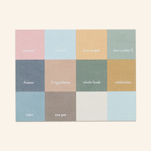 recipe tabs for green binder on cream