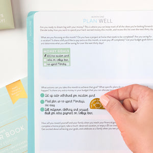 money planner sticker inside plan well page