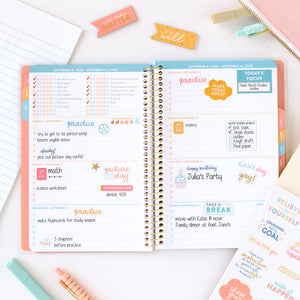student stickers in pink student planner