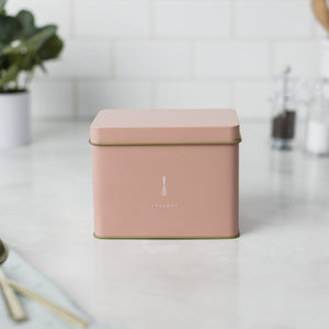 Recipe Tin - Pink with "recipe" on front