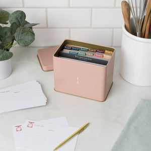 Recipe Tin - Pink with menu plan inside