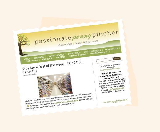 Early Passionate Penny Pincher blog screenshot