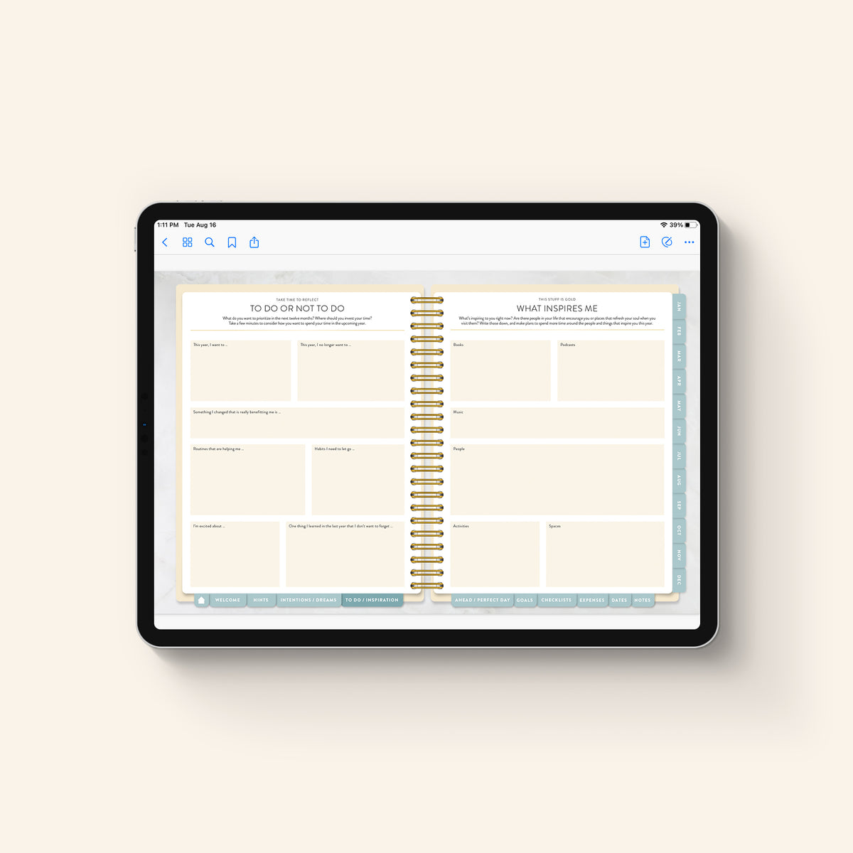 2027 digital work planner on tablet page 11