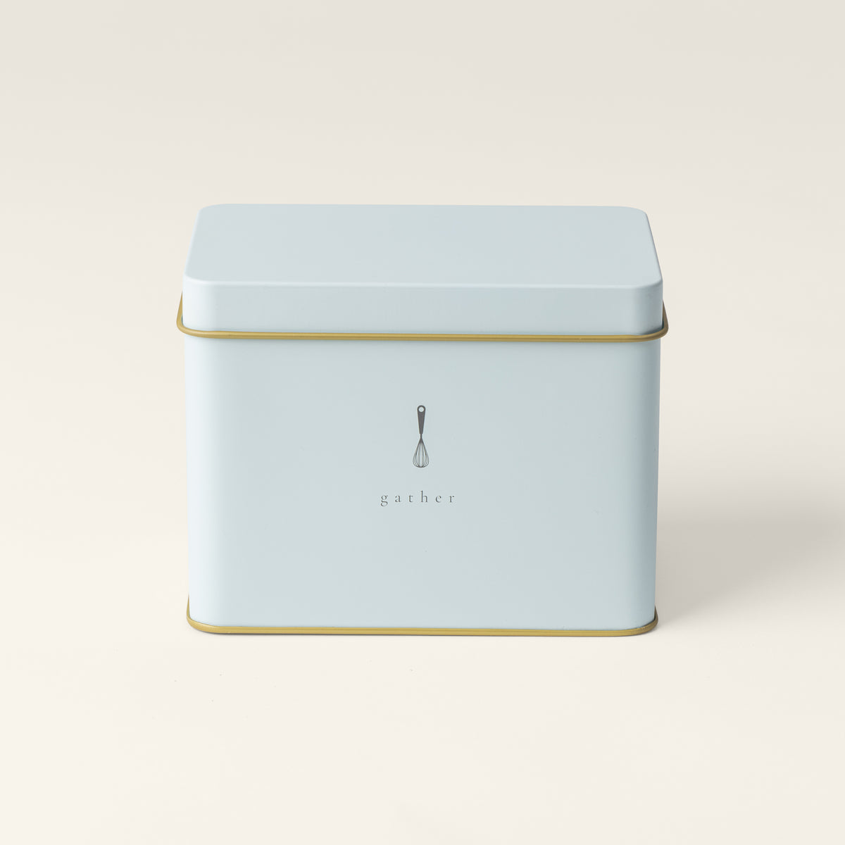 Blue recipe tin, view 1