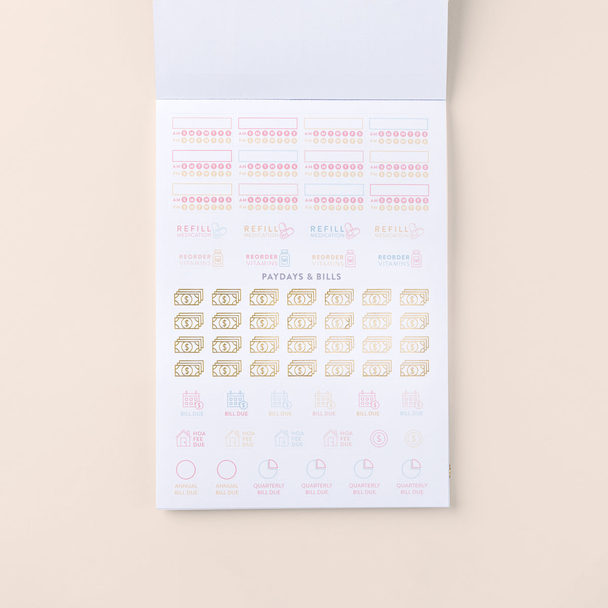 Home Planner Sticker Book Payday & Bills page